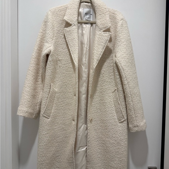 Abercrombie & Fitch Cream Wool-Blend Coat - Picture 3 of 6